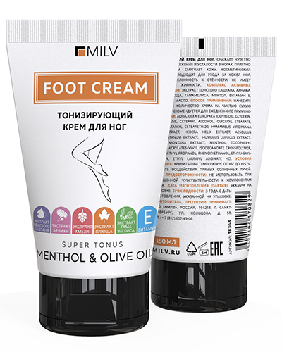 MILV, Тонизирующий крем для ног, 150 мл
