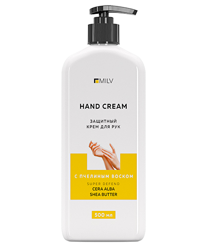 MILV, Защитный крем для рук с пчелиным воском, 500 мл