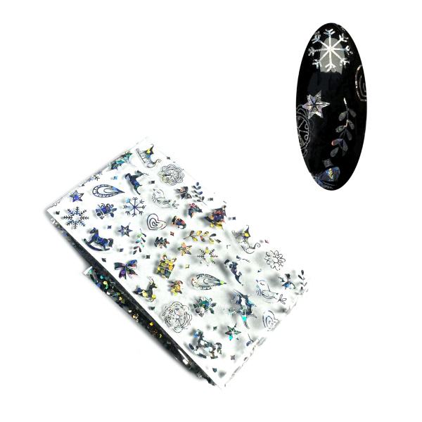 Фольга №105 Снежинки Голографические