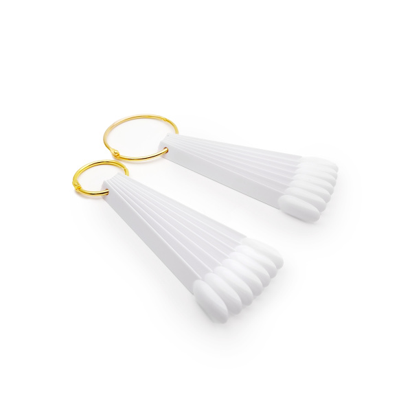 Nail Club, Типсы на кольце Миндаль белые (палитра овал), 50 шт + 2 золотых кольца