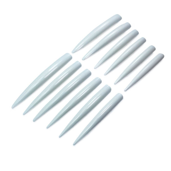Типсы длинные острые белые (10 шт)