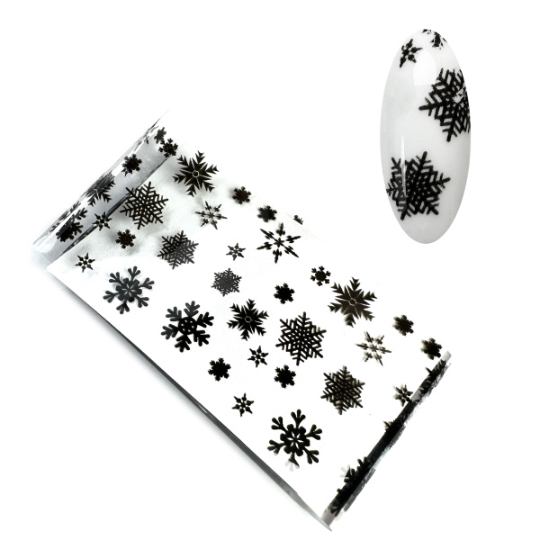 Фольга №116 Снежинки Черные