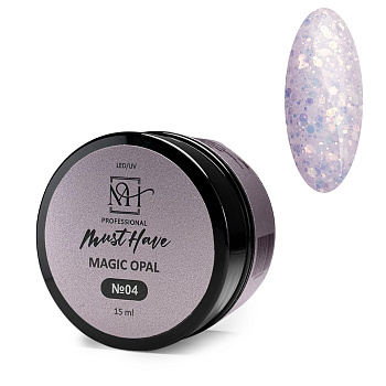 Must Have, Гель-желе моделирующий Magic Opal №04 (с шестигранниками), 15 мл