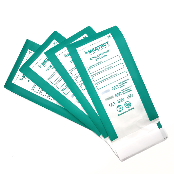 Медтест, Пакеты для стерилизации комбинированные (прозрачные) 75/150, 100 шт
