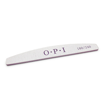 OPI, Пилка Зебра 180/240 полумесяц (пластик)