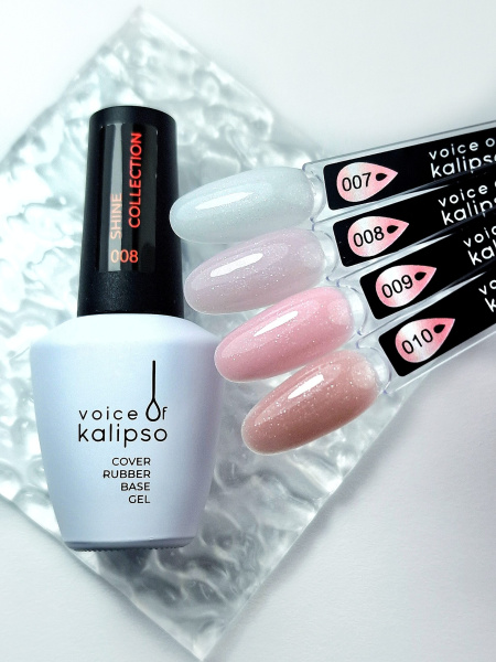 Voice of Kalipso, База камуфлирующая каучуковая с шиммером 009, 15 мл