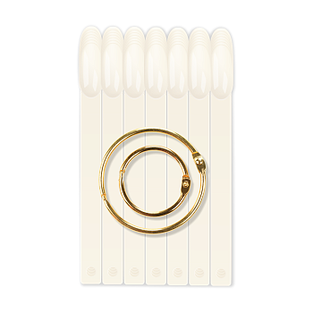 Nail Club, Типсы на кольце Миндаль натуральные (палитра овал), 50 шт + 2 золотых кольца