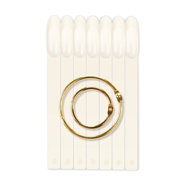 Nail Club, Типсы на кольце Миндаль натуральные (палитра овал), 50 шт + 2 золотых кольца