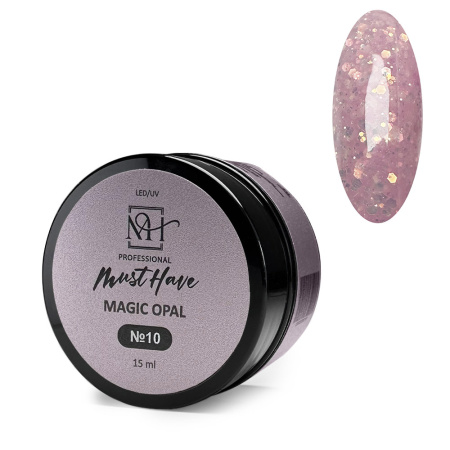 Must Have, Гель-желе моделирующий Magic Opal №10 (с шестигранниками), 15 мл