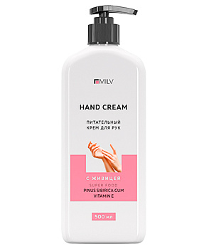 MILV, Питательный крем для рук с живицей Дикие Ягоды, 500 мл