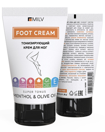 MILV, Тонизирующий крем для ног, 150 мл