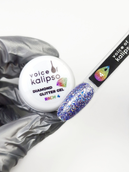 Voice of Kalipso, Гель Diamond №4 с глиттером, 5 мл