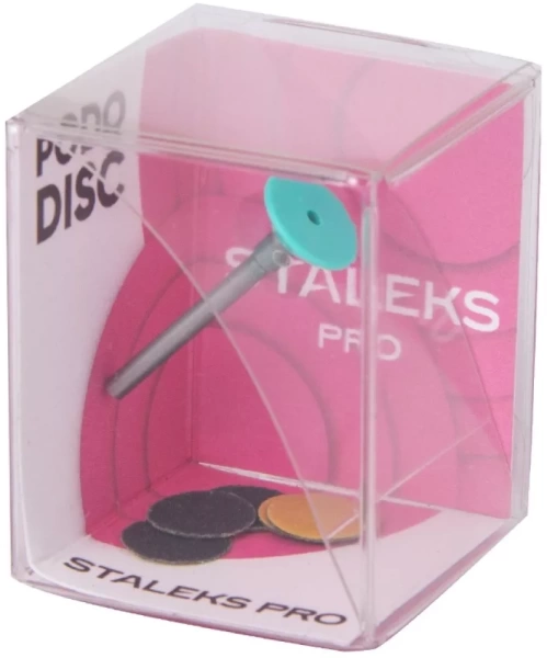 STALEKS, Диск педикюрный пластиковый PODODISC EXPERT XS в комплекте со сменным файлом 180 грит 5 штук (10 мм)