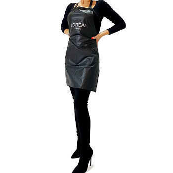 Pink House, Фартук черный с надписью (короткий)