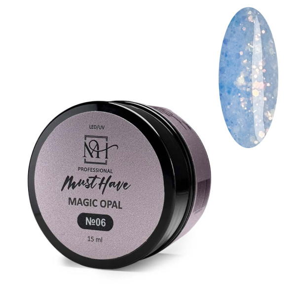 Must Have, Гель-желе моделирующий Magic Opal №06 (с шестигранниками), 15 мл