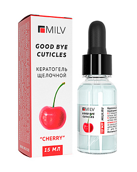 MILV, Кератогель щелочной GOOD BYE CUTICLES GOOD BYE CUTICLES ВИШНЯ, 15 мл