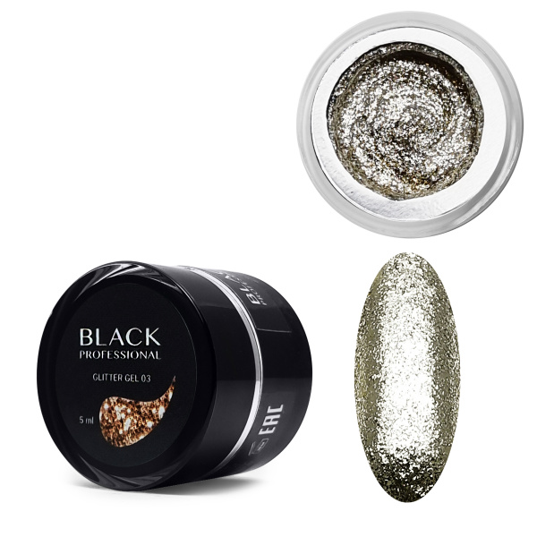 Black Professional, Гель Glitter 03, 5 мл