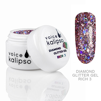 Voice of Kalipso, Гель Diamond №3 с глиттером, 5 мл