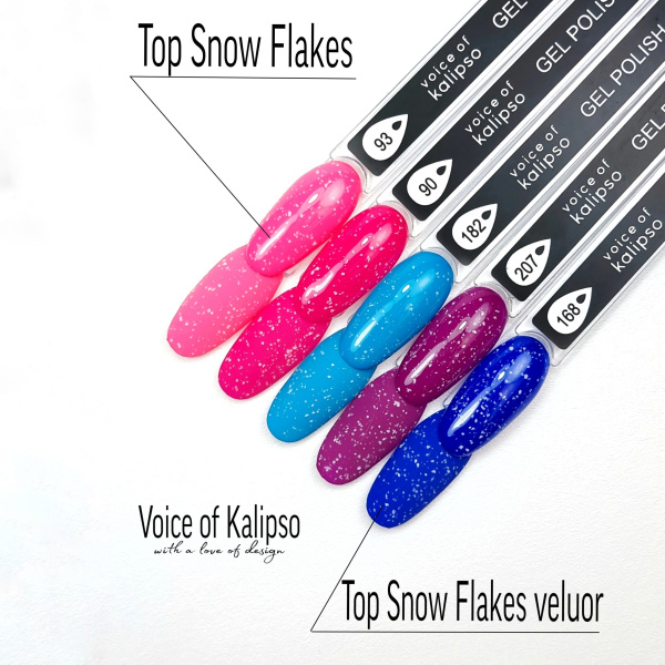 Voice of Kalipso, Топ матовый без липкого слоя Snow Flakes, 15 мл