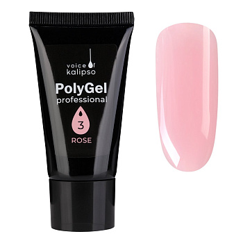Voice of Kalipso, Полигель №3 Rose розовый натуральный, 30 мл