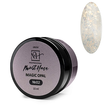 Must Have, Гель-желе моделирующий Magic Opal №02 (с шестигранниками), 15 мл