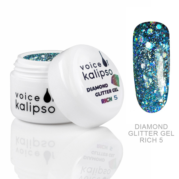 Voice of Kalipso, Гель Diamond №5 с глиттером, 5 мл