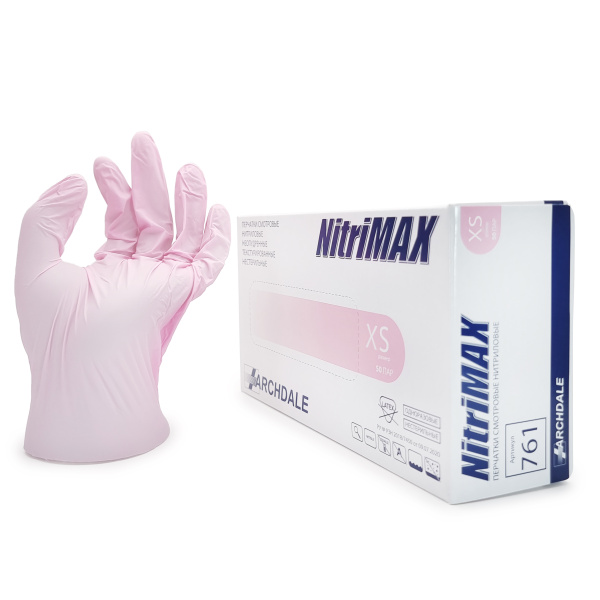 Nitrimax, Перчатки нитрил р. XS розовые