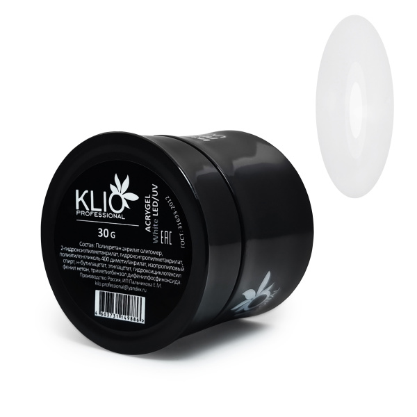 KLIO, Акригель White (широкое горло), 30 мл