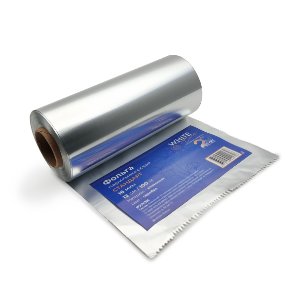 White line, Фольга парикмахерская серебро Стандарт 16 мкм, 100 м