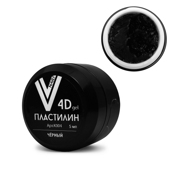 Vogue nails, Гель-пластилин 4D Черный, 5мл