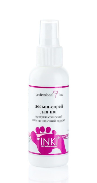 INKI, Лосьон-спрей для ног профилактический подсушивающий эффекты, 100 мл